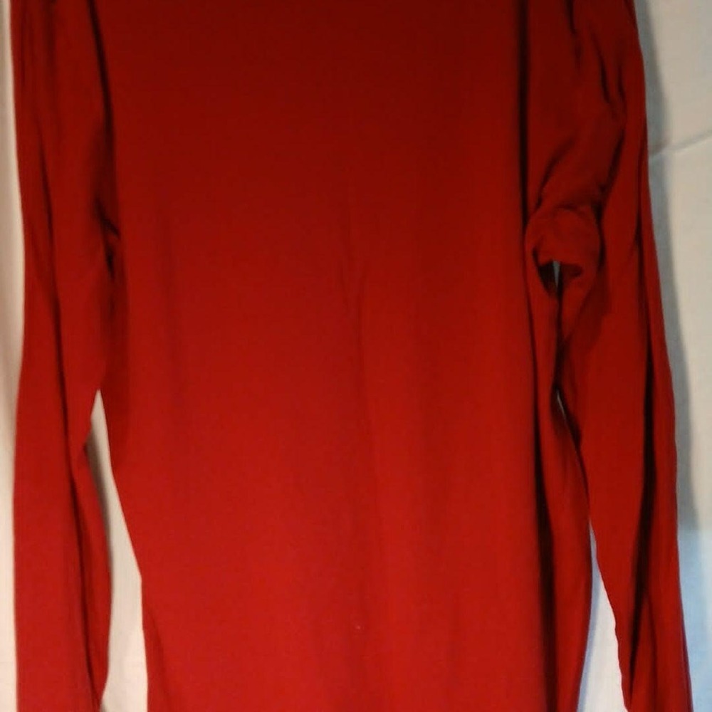 Burts Bees Baby Mens Long Sleeve Crew Neck Shirt Red Organic Cotton XL